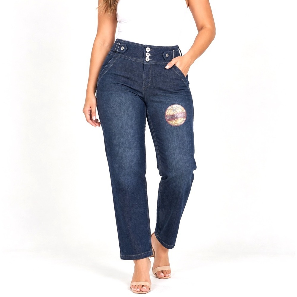 One 5 One Women Blue Curvaceous Straight Leg Denim Jeans Size 14